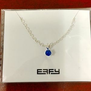 NIB NWT Effy Blue / Tanzanite Pendant Silver Plated Chain